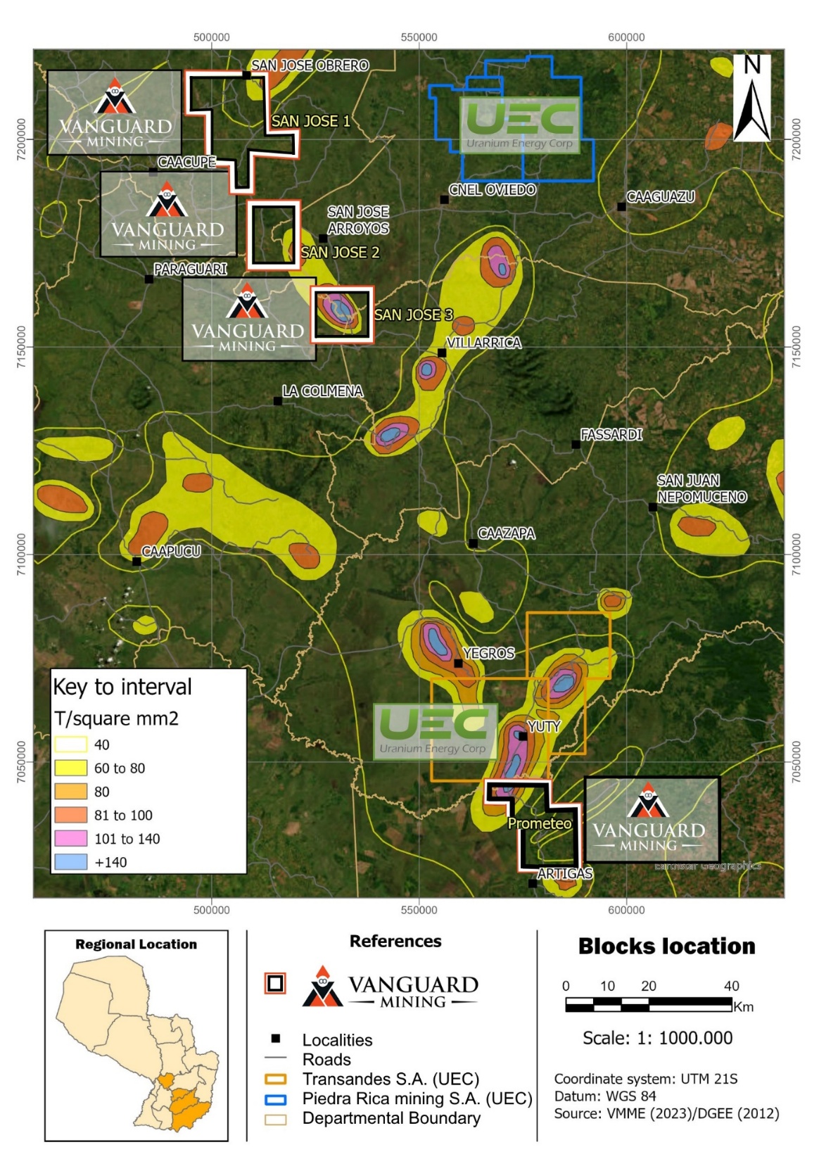Project map of the Yuty Prometeo Concessions 